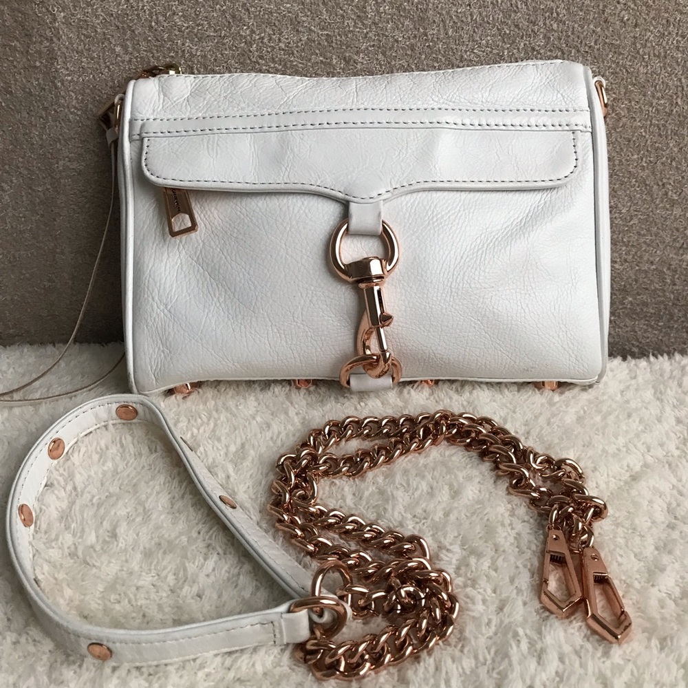 Rebecca Minkoff Mini MAC // white with rose gold